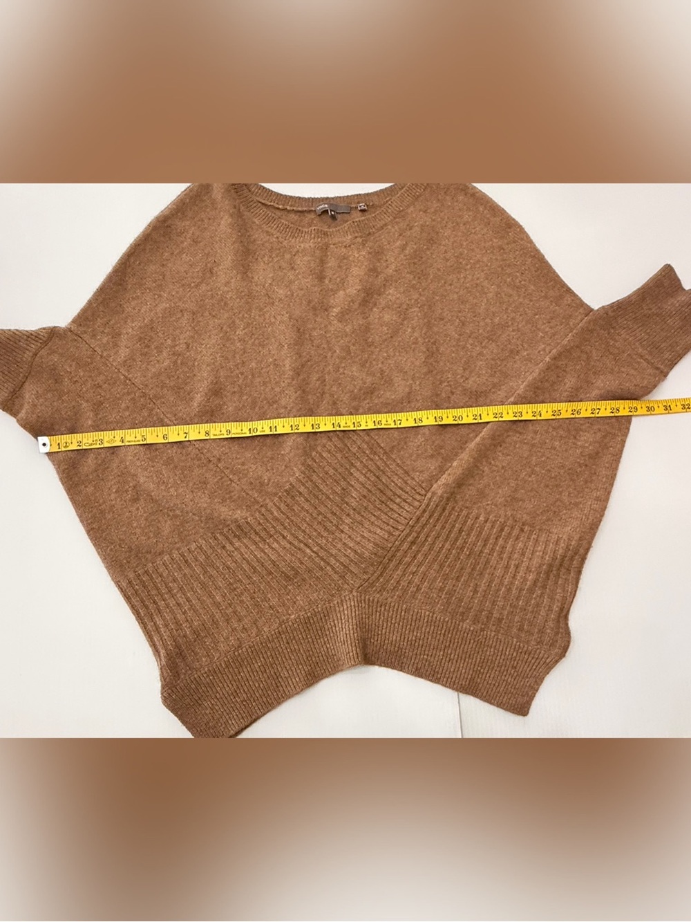 Vince Dolman Sleeve Slouchy Sweater Brown Yak Wool Size Medium - Picture 12 of 13